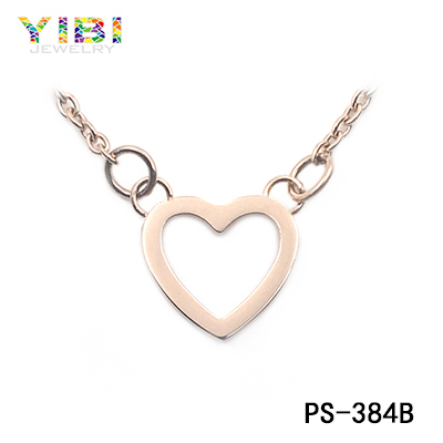 Fashion Heart-Shaped Necklace, Fashion Stainless Steel Jewelry.