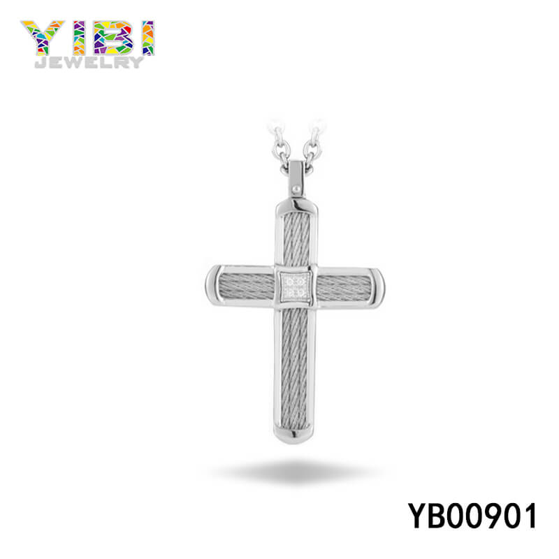 fine stainless steel cross necklace