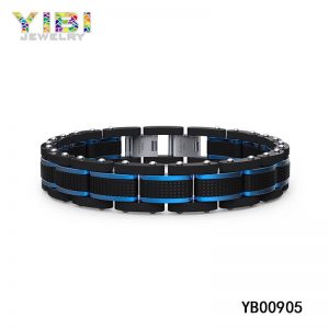 Black & Blue Modern Men Surgical Steel Bracelets