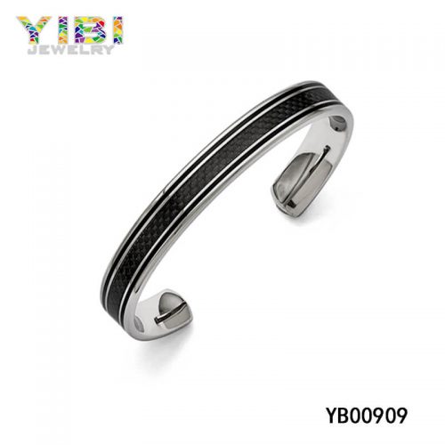 Surgical Stainless Steel Carbon Fiber Bangle