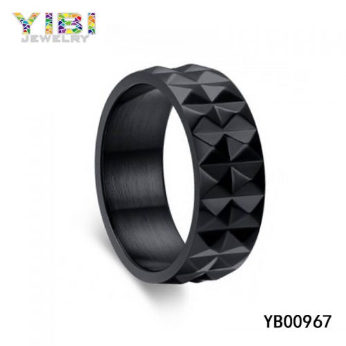 black plated 316L stainless steel ring