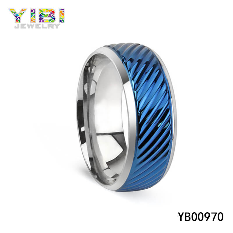 blue stainless steel ring