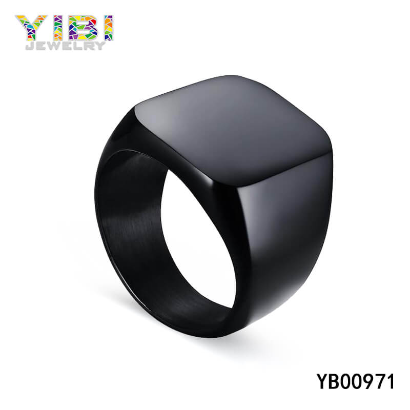 men stainless steel signet ring