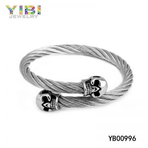 Heavy Gothic Stainless Steel Skull Bangles