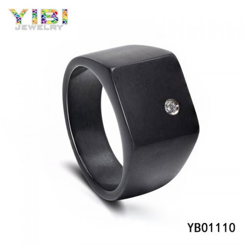 Brushed 316L Stainless Steel Signet Ring