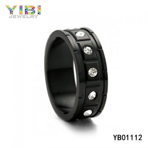 Men Black Stainless Steel Wedding Bands