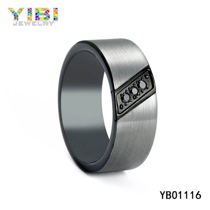 brushed steel wedding band