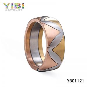 Pretty 316L Stainless Steel Wedding Rings with Plated