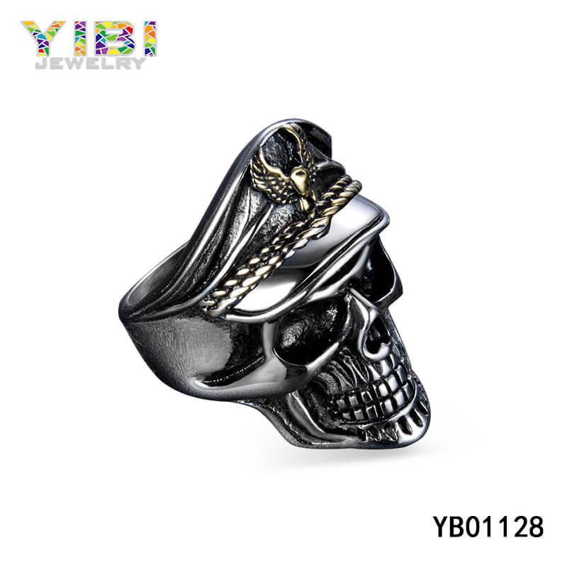 steel skull ring