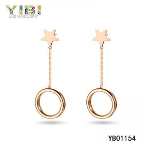 Ladies Rose Gold Plated Surgical Steel Earrings