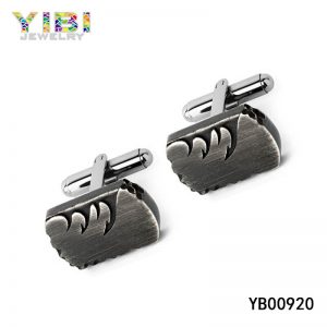 Modern Men Brushed Stainless Steel Cufflinks