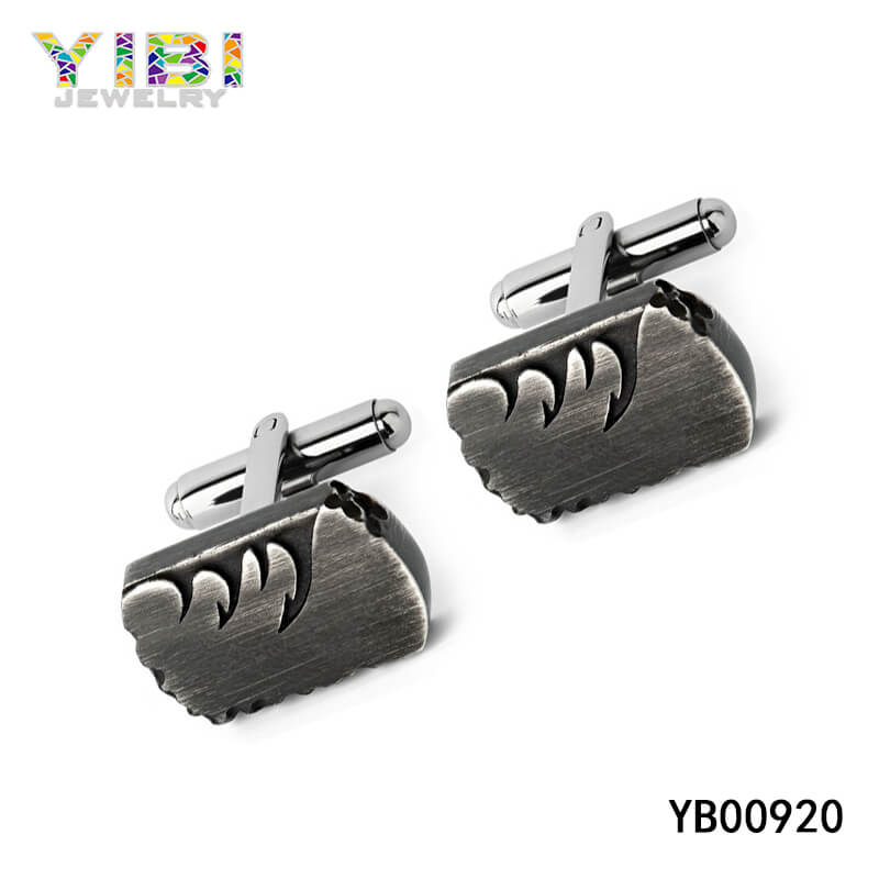 brushed stainless steel cufflinks
