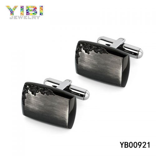 classic brushed stainless steel cufflinks