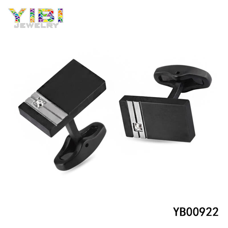 black stainless steel cufflinks