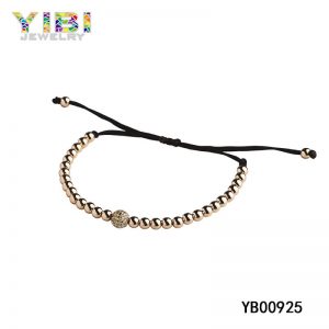 Classic Adjustable Stainless Steel Bead Bracelet