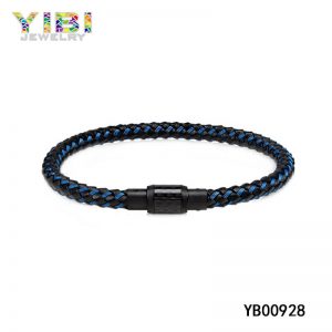 Men 316L Stainless steel leather bracelet