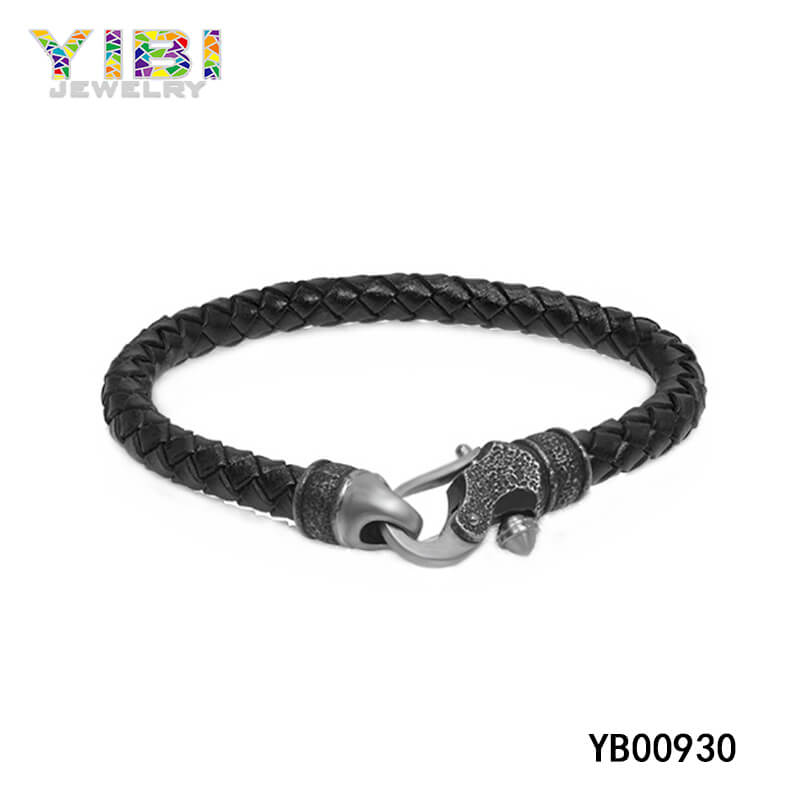 Fine 316L Stainless Steel Leather Bracelet