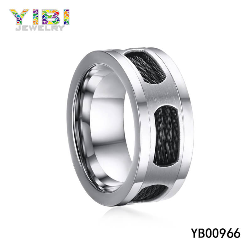 unique brushed stainless steel ring