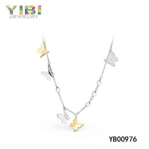 Pretty Surgical Stainless Steel Butterfly Necklace