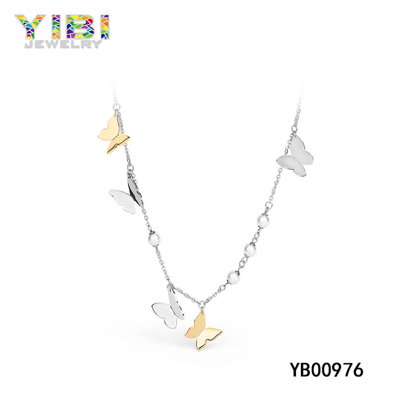stainless steel butterfly necklace