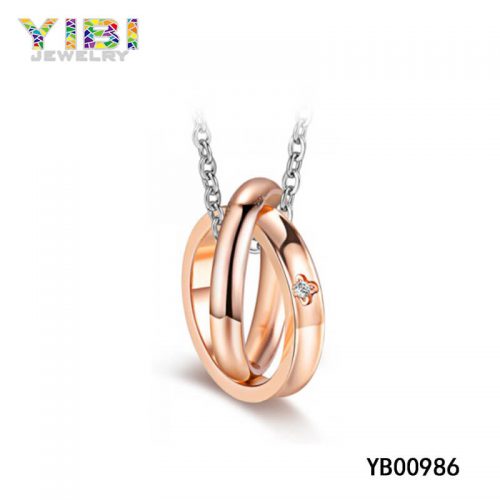 rose gold plated women's stainless steel jewelry