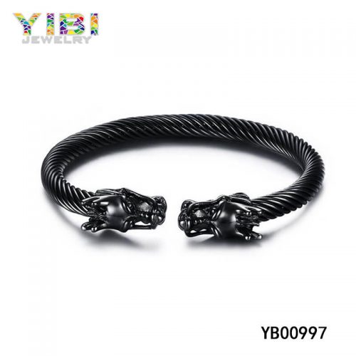 black stainless steel dragon jewelry