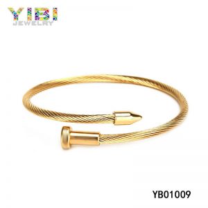 Surgical Stainless Steel Bangles with Gold Plated