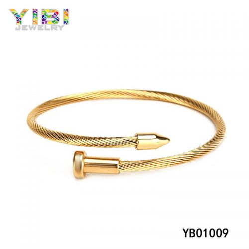gold plated surgical stainless steel bangles
