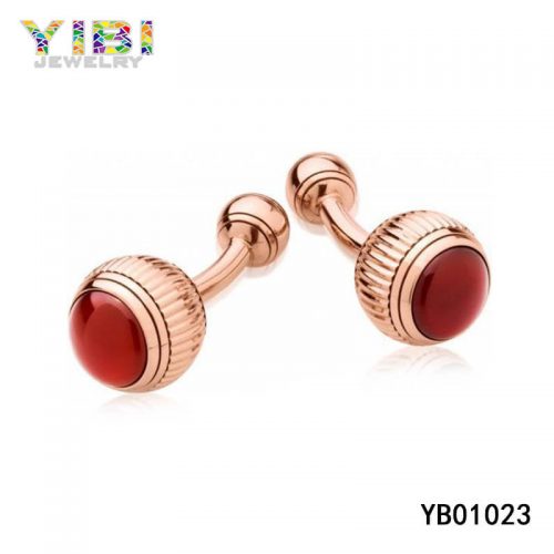 Fine Rose Gold Plated Steel Cufflinks