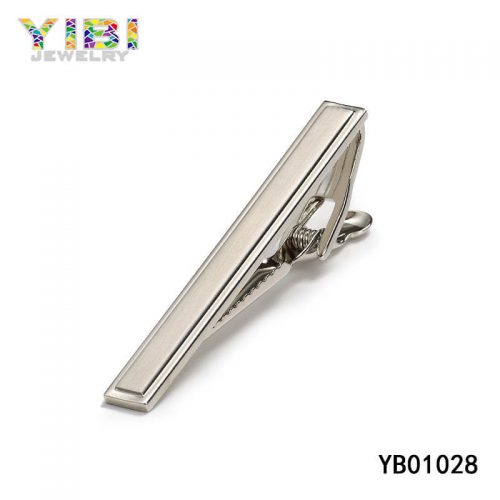 Men Brushed Stainless Steel Tie Clip