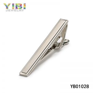 brushed stainless steel tie clip