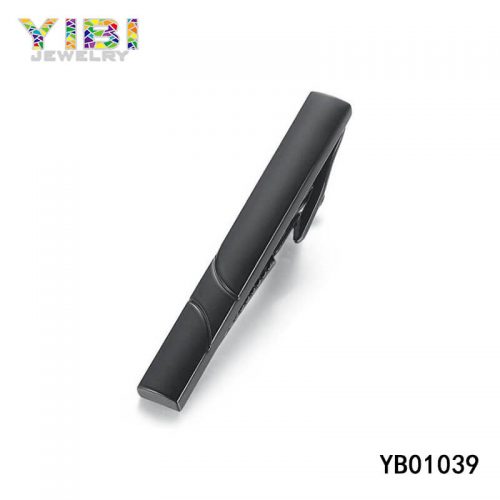 High quality black stainless steel tie clip