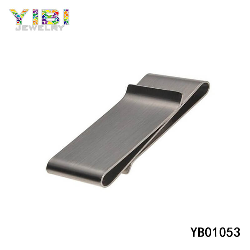 Men brushed stainless steel money clip