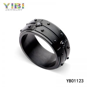 Vintage Men Black Stainless Steel Ring