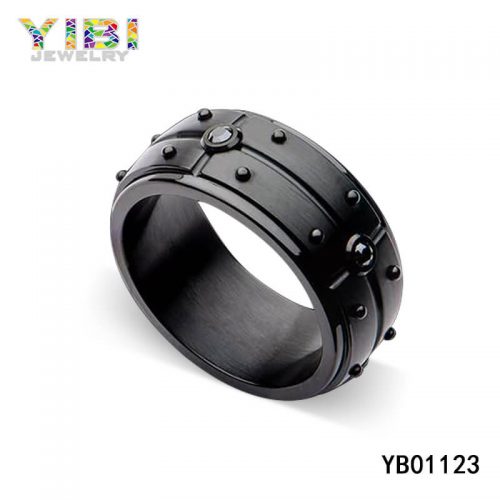  Men Black Stainless Steel Ring