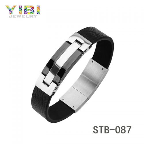 Good Quality Stainless Steel Leather Bracelet