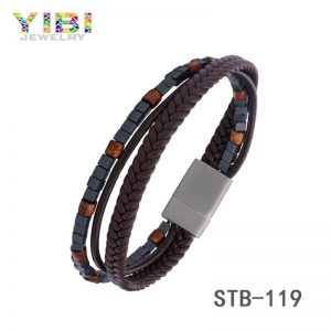Beautiful Stainless Steel Leather Bracelet
