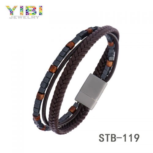 Beautiful Stainless Steel Leather Bracelet
