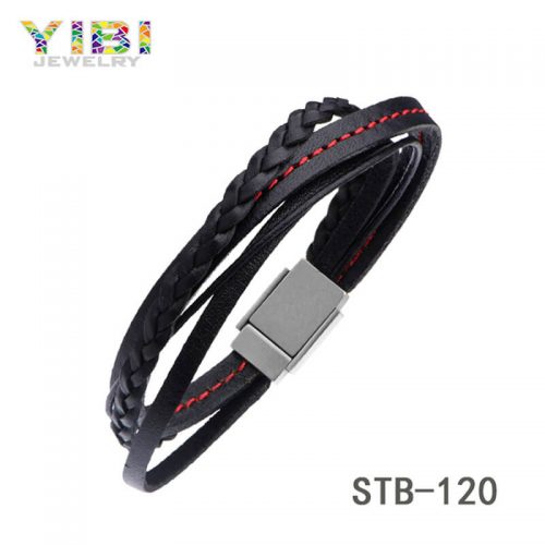 Authentic Stainless Steel Leather Bracelet