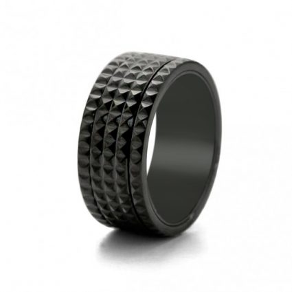 black 316L stainless steel jewelry ring