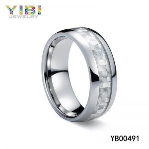 Fashion Stainless Steel Carbon Fiber Ring