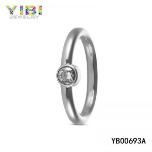 High-Tech CZ Inlay Stainless Steel Ring