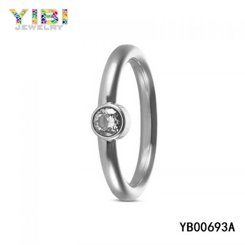 High-Tech CZ Inlay Stainless Steel Ring
