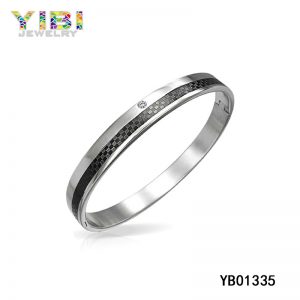 CZ Inlay Stainless Steel Bangle