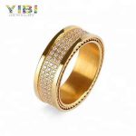 CZ Inlay Gold Plated Surgical Stainless Steel Ring