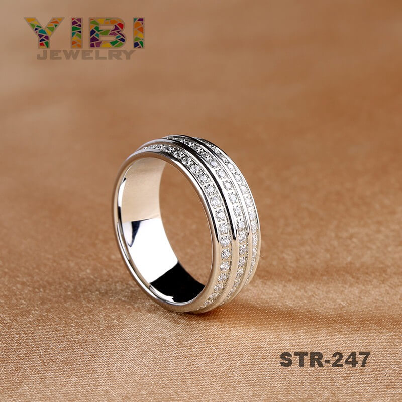 Surgical Stainless Steel CZ Wedding Ring