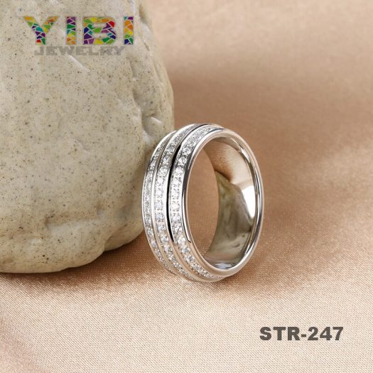 Surgical Stainless Steel CZ Wedding Ring | Steel Jewelry Factory