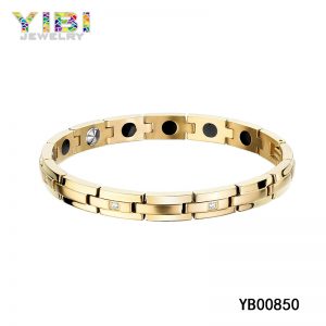 Titanium Bracelet Manufacturer Gold Plated Titanium Magnetic Bracelet