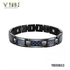 Carbon Fiber Inlay Black Titanium Germanium Bracelet