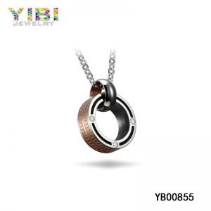 Titanium Jewelry Supplier Rose Gold Plated Titanium CZ Pendant